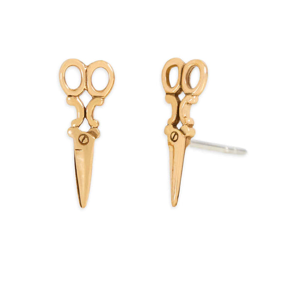 Bronze Scissor Post Earrings