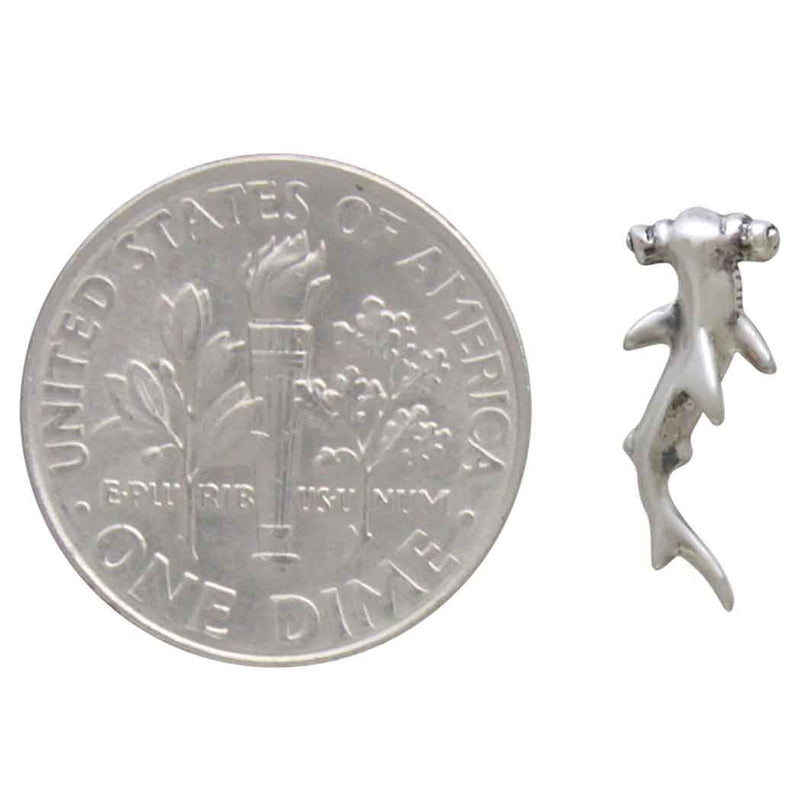 Sterling Silver Tiny Hammerhead Shark Post Earrings