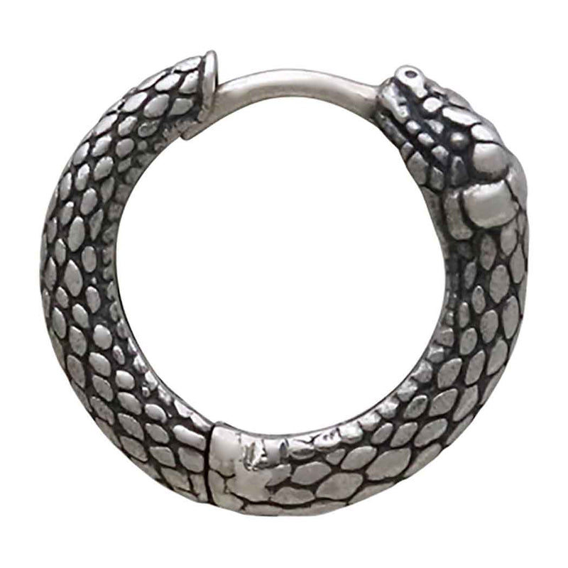 Sterling Silver Ouroboros Huggie Hoop Earrings
