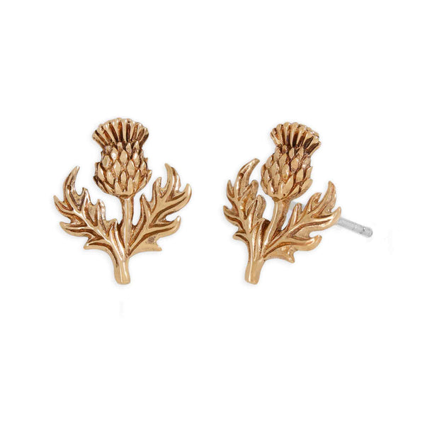 Bronze Dimensional Thistle Post Earrings