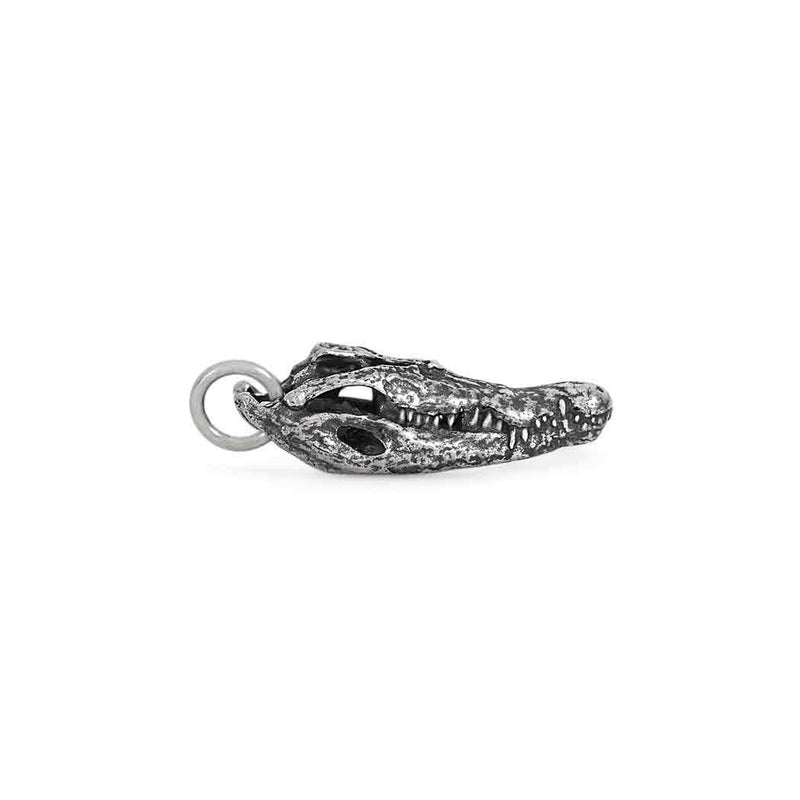 Sterling Silver Alligator Skull Charm