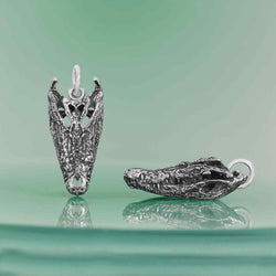 Sterling Silver Alligator Skull Charm