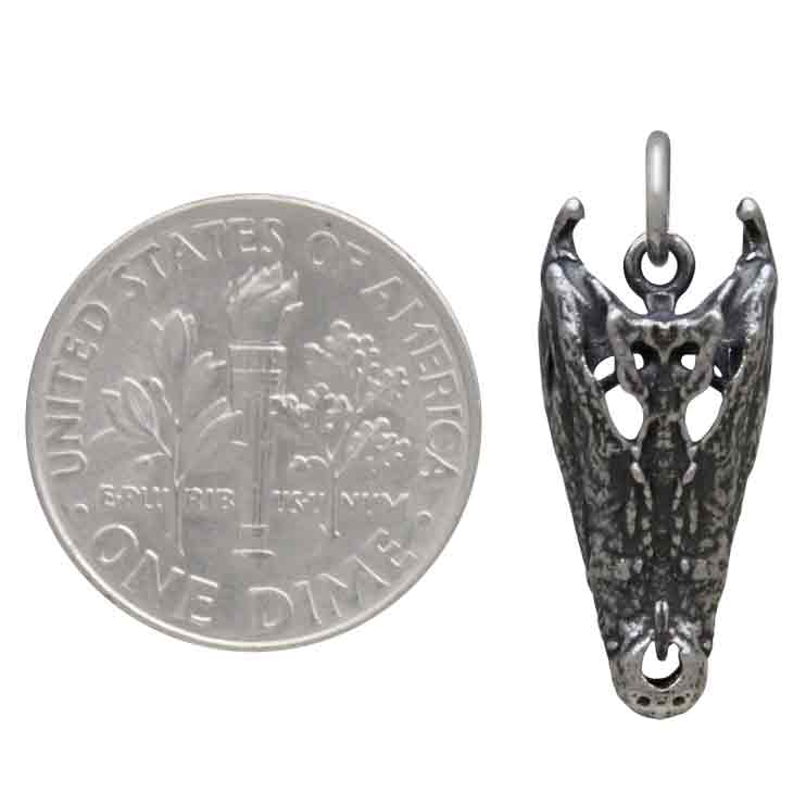 Sterling Silver Alligator Skull Charm