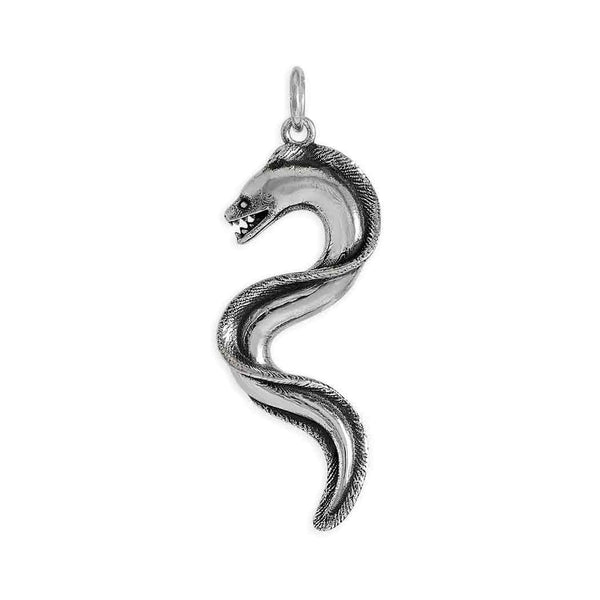 Sterling Silver Moray Eel Pendant