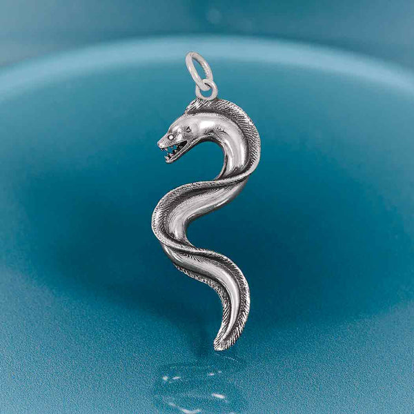 Sterling Silver Moray Eel Pendant