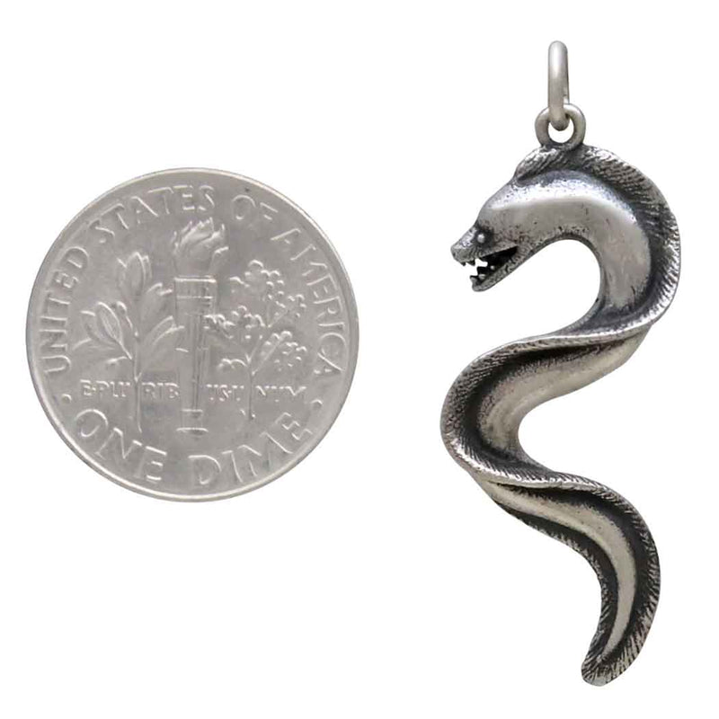 Sterling Silver Moray Eel Pendant