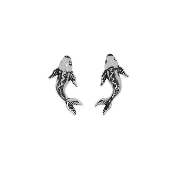 Sterling Silver Tiny Koi Post Earrings