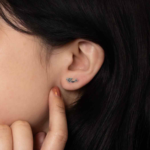 Sterling Silver Tiny Koi Post Earrings