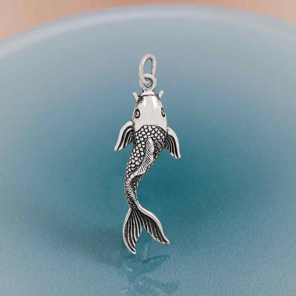 Sterling Silver Single Koi Fish Charm