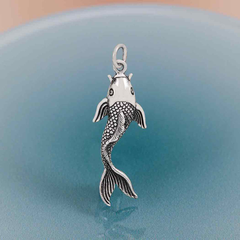 Sterling Silver Single Koi Fish Charm