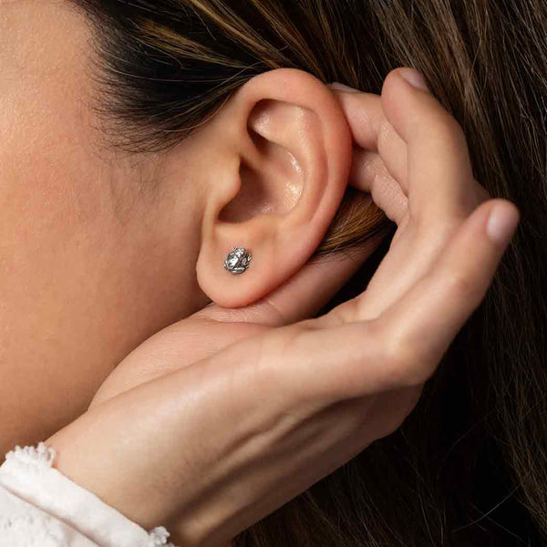 Sterling Silver Dimensional Frog Post Earrings