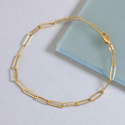 14k Gold Filled Paperclip Chain Bracelet