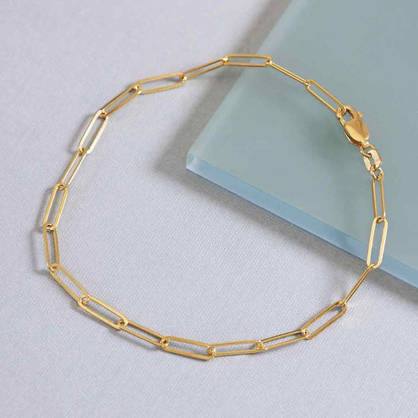 14k Gold Filled Paperclip Chain Bracelet