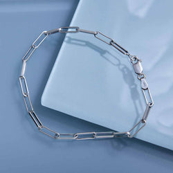 Sterling Silver Chunky Paperclip Bracelet