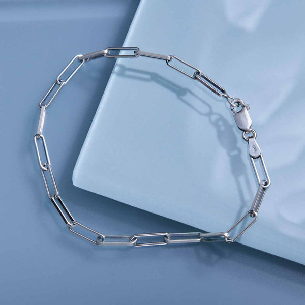 Sterling Silver Chunky Paperclip Bracelet
