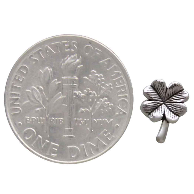 Sterling Silver Lucky 4 Leaf Clover Post Earrings