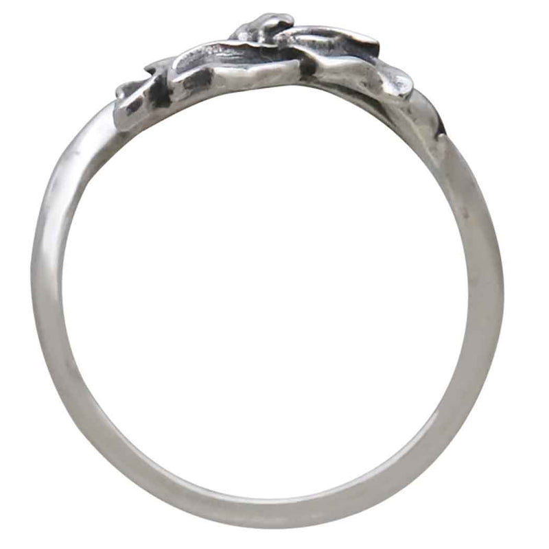 Sterling Silver Adjustable Iris Ring - February Birth Flower