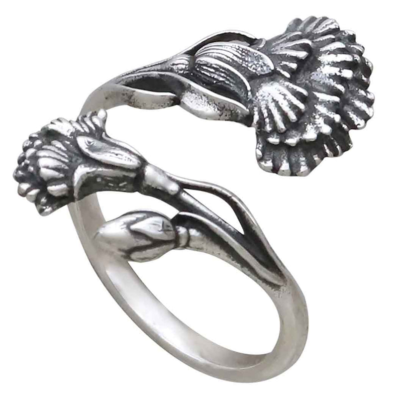 Silver Adjustable Carnation Ring - January Birth Flower