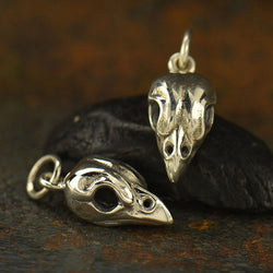 Sterling Silver Small Bird Skull Charm