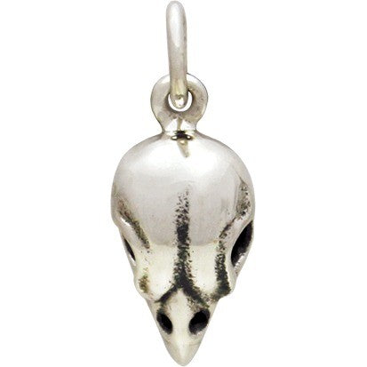 Sterling Silver Small Bird Skull Charm