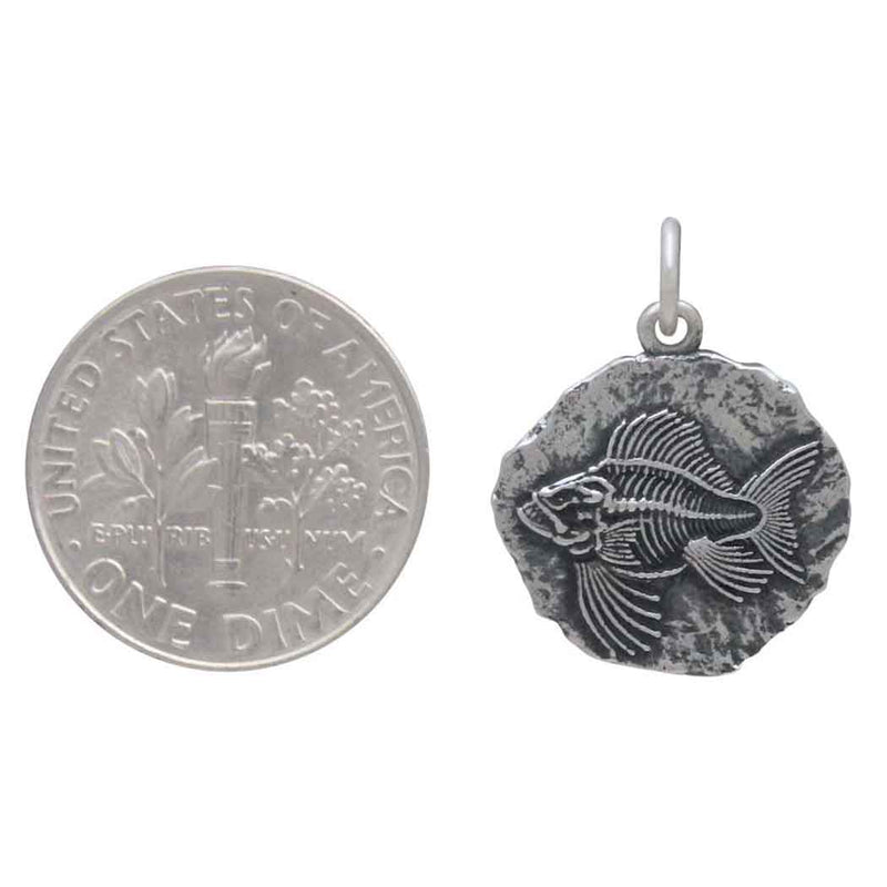 Sterling Silver Angler Fish Fossil Pendant