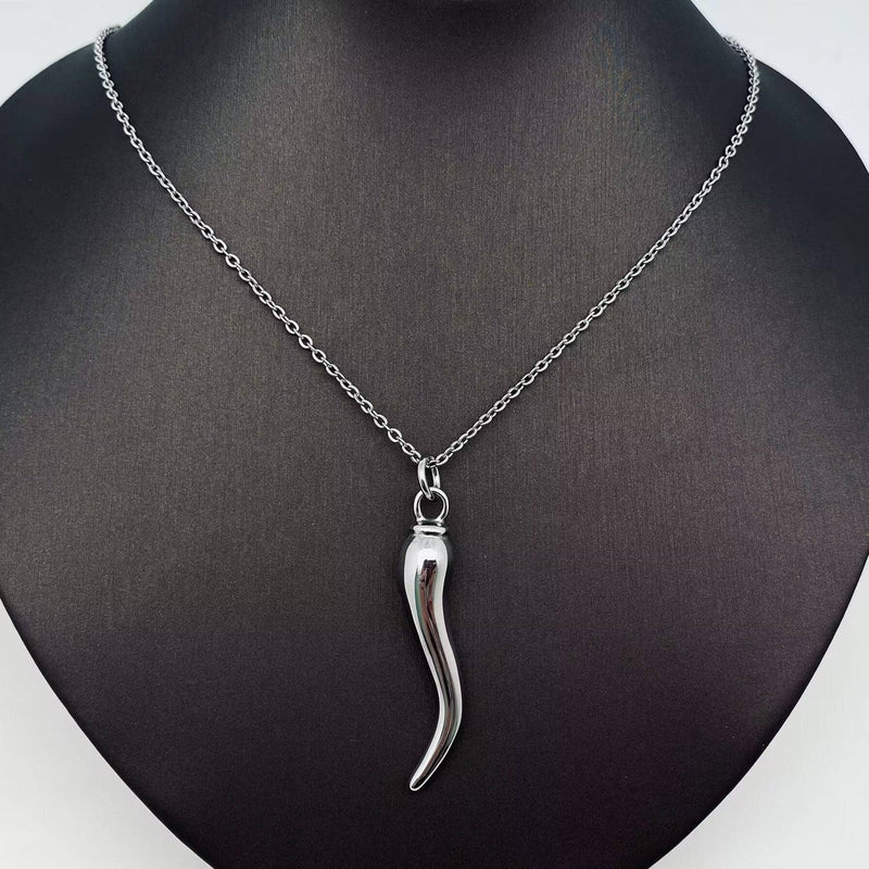 Cornicello- Italian Horn Necklace- Protection and Passion: Silver