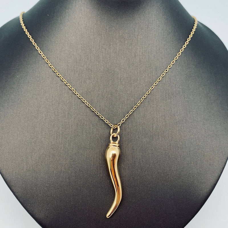 Cornicello- Italian Horn Necklace- Protection and Passion: Yellow Gold