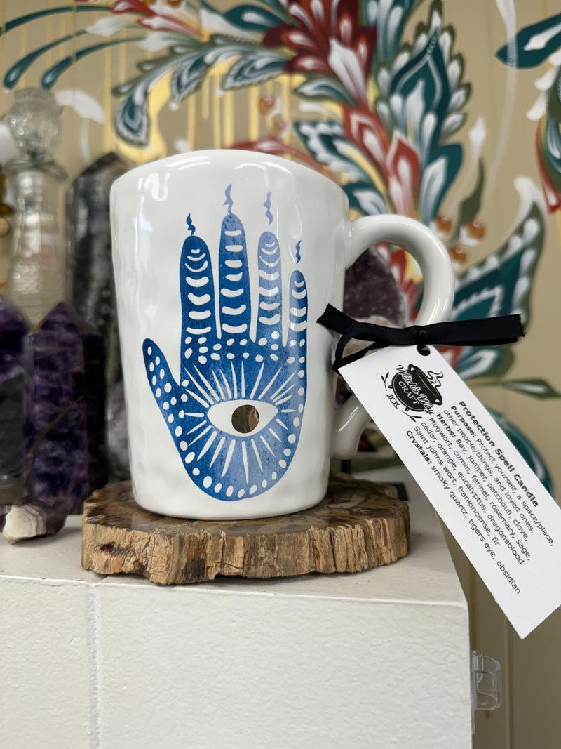 Protection Spell Candle - Hamsa Mug