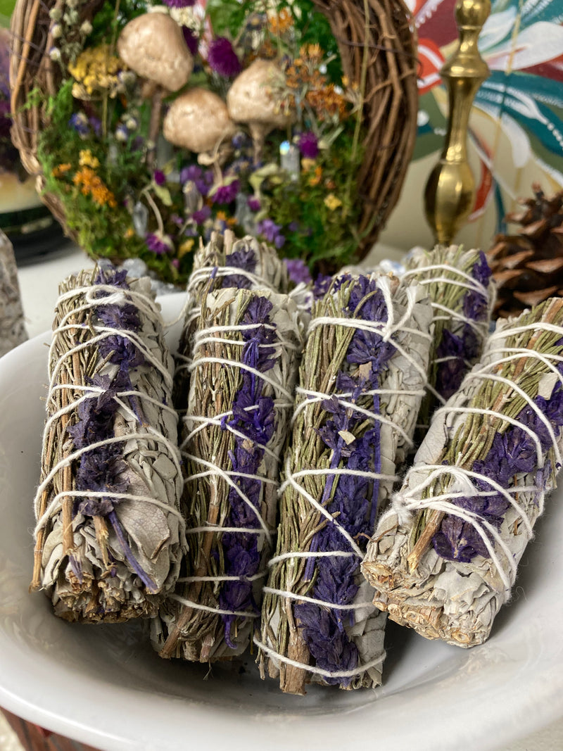 White Sage, Rosemary, and Lavendar Bundles 4in