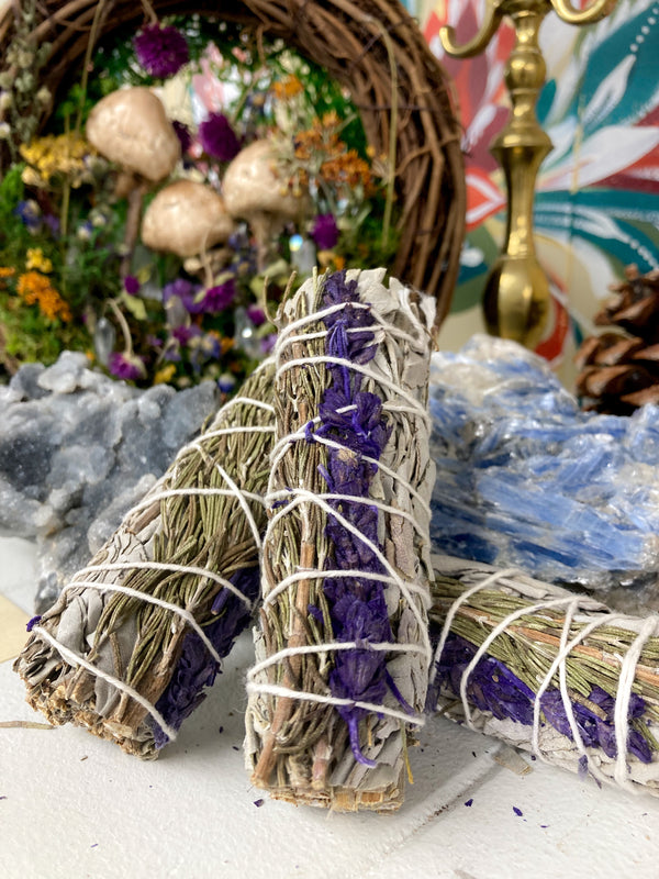 White Sage, Rosemary, and Lavendar Bundles 4in