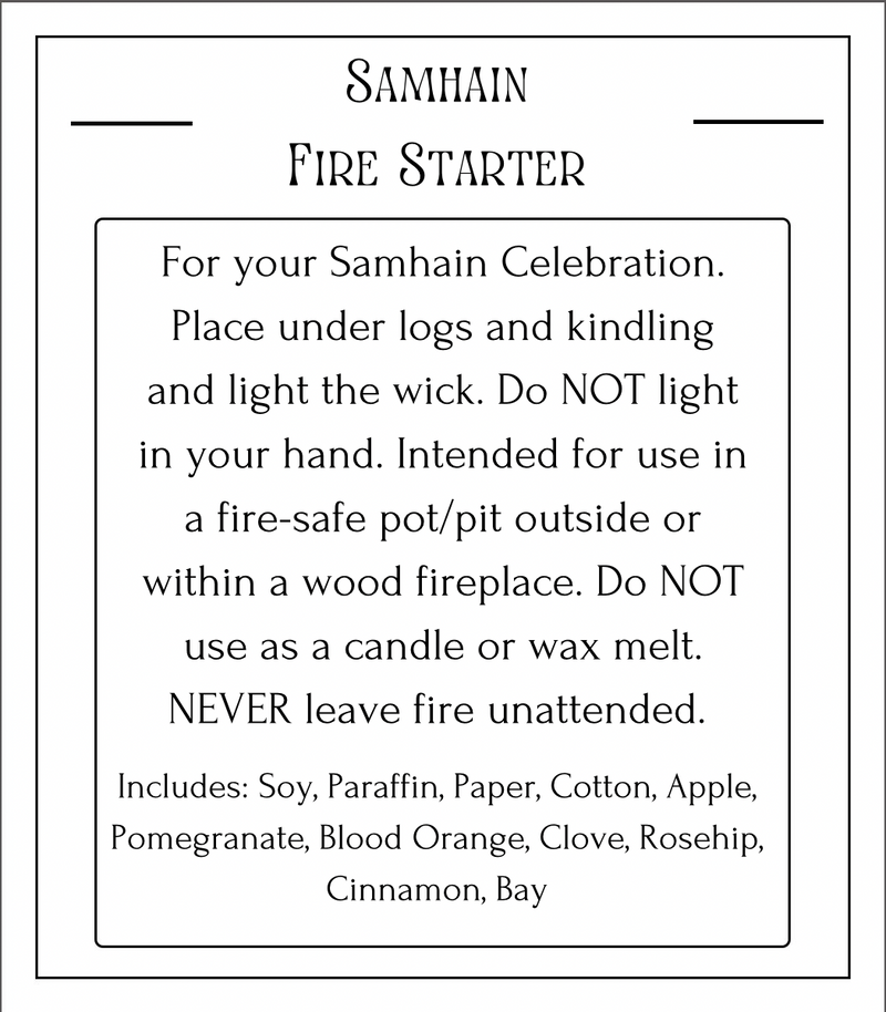 Samhain Fire Starter- Tinkers Co