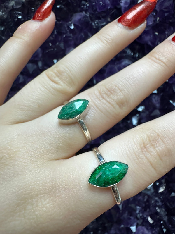 Emerald Stone Stone Sterling Ring