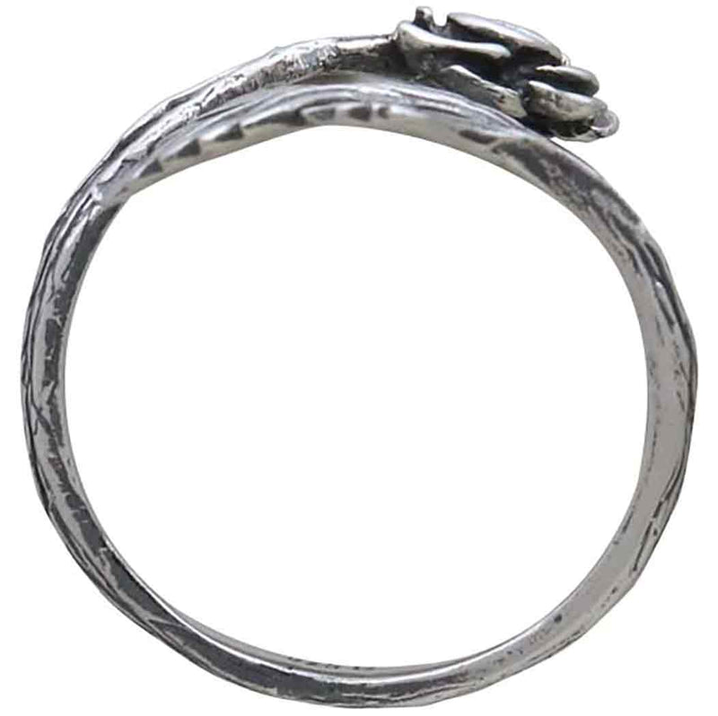 Sterling Silver Rose Adjustable Ring
