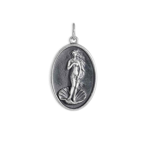 Sterling Silver Birth of Venus Figure on Oval Charm