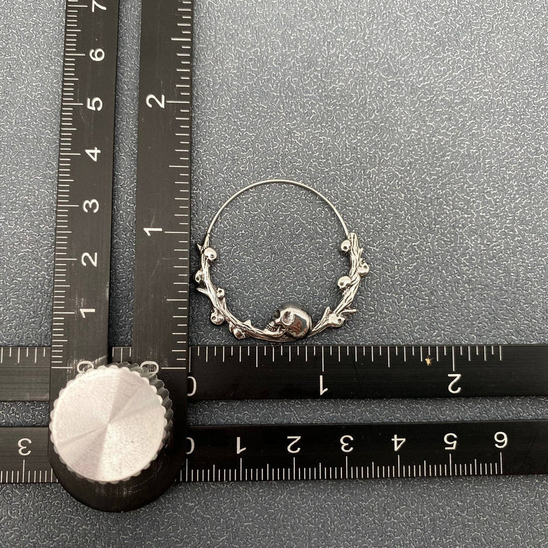 Gothic Stainless Steel Skull Hoop Earrings