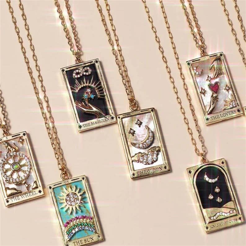 Tarot Card Necklace - Lovers 14K Gold stainless steel