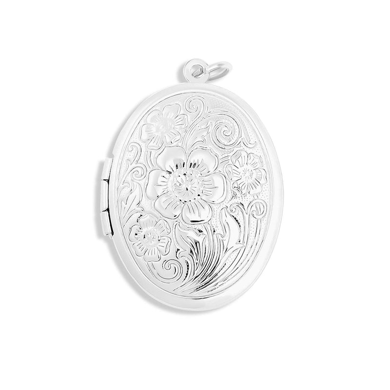 Stainless Steel Textured Oval Locket Pendant