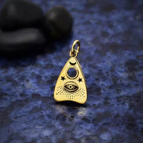 Bronze Ouija Planchette Charm with All Seeing Eye