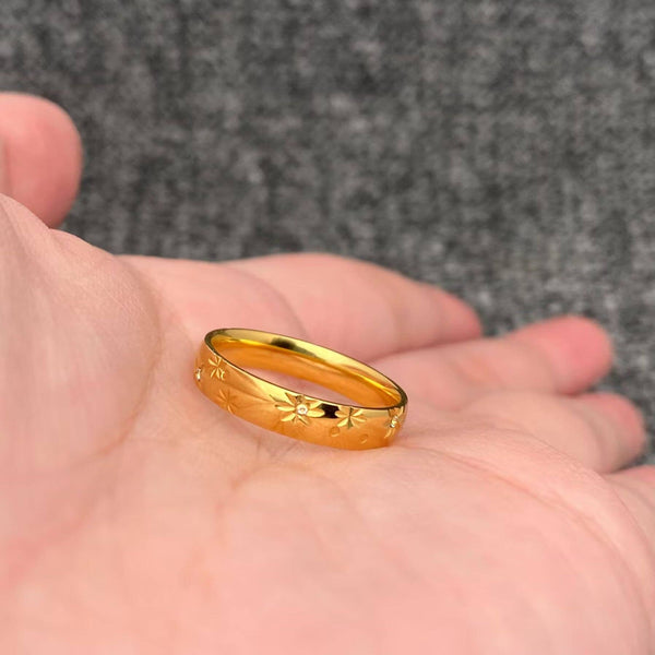 18K Gold Plated Inlaid Stars Celestial Ring