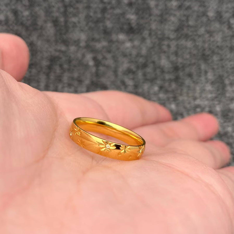 18K Gold Plated Inlaid Stars Celestial Ring