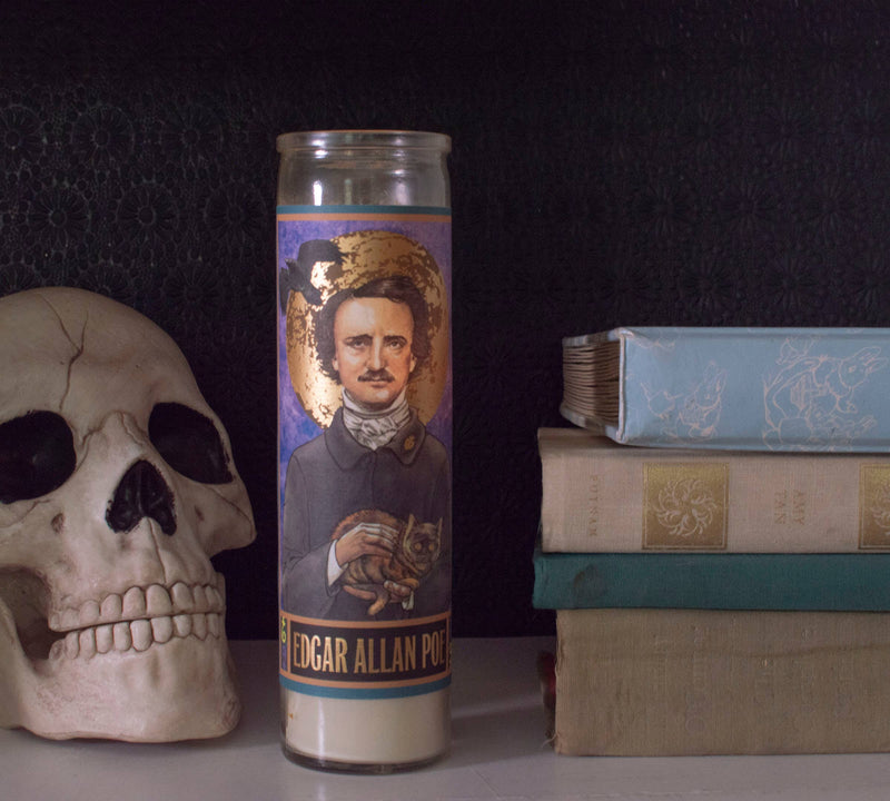Edgar Allan Poe Secular Saint Candle