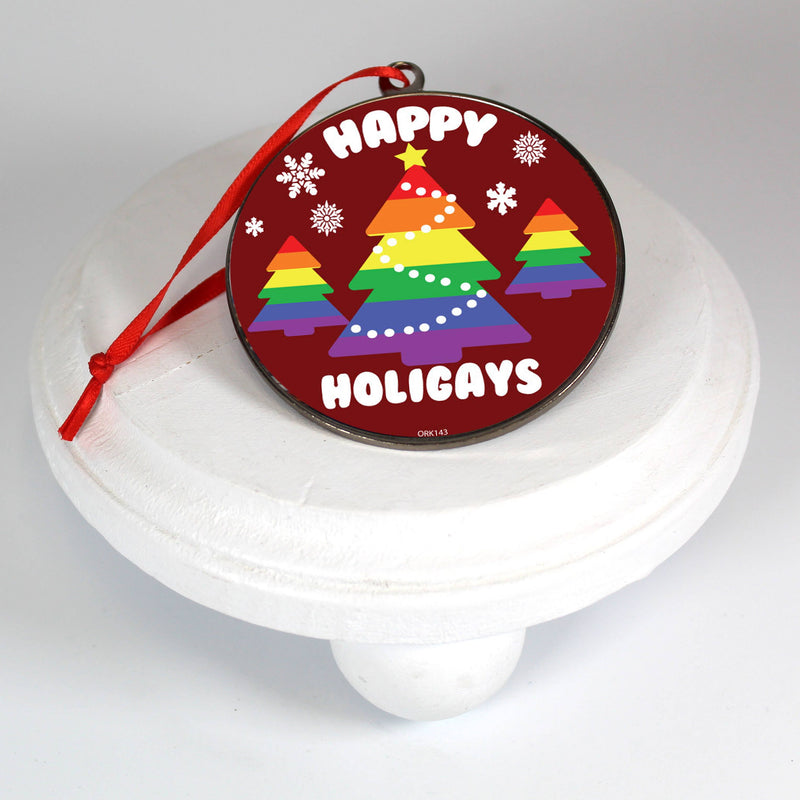 Dome Ornament Happy Holigays