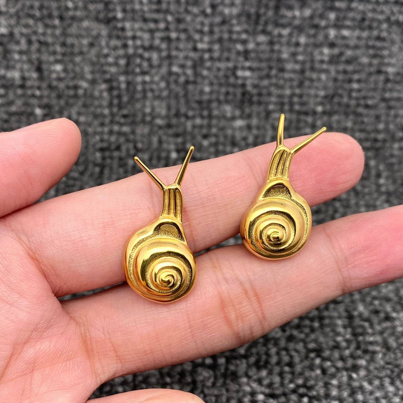 18K Gold Plated Snail Stud Earrings
