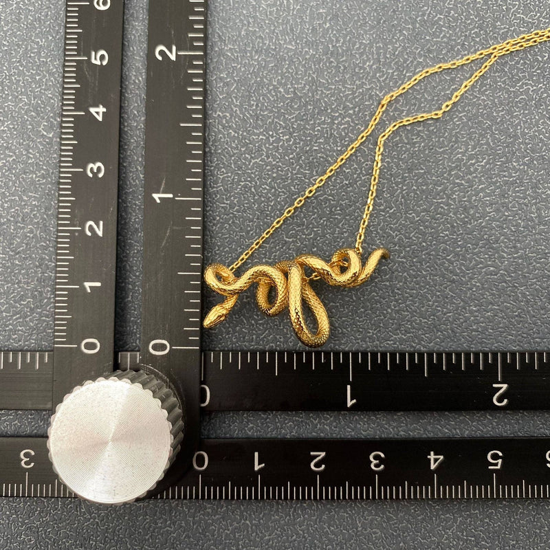 Winding Python Snake Necklace -  18K Gold Plated
