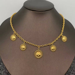 18K Gold Plated Sun Charm Necklace