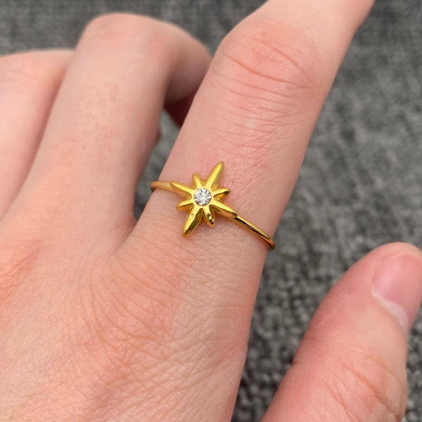 Star 18K Gold Plated Adjustable Ring