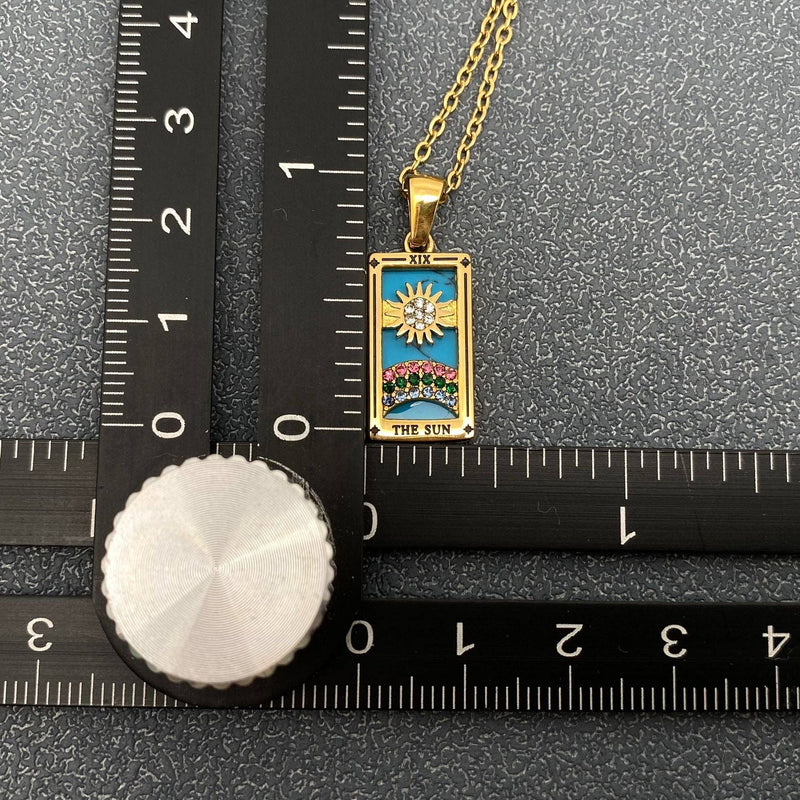 18K Gold Plated The Moon Tarot Necklace