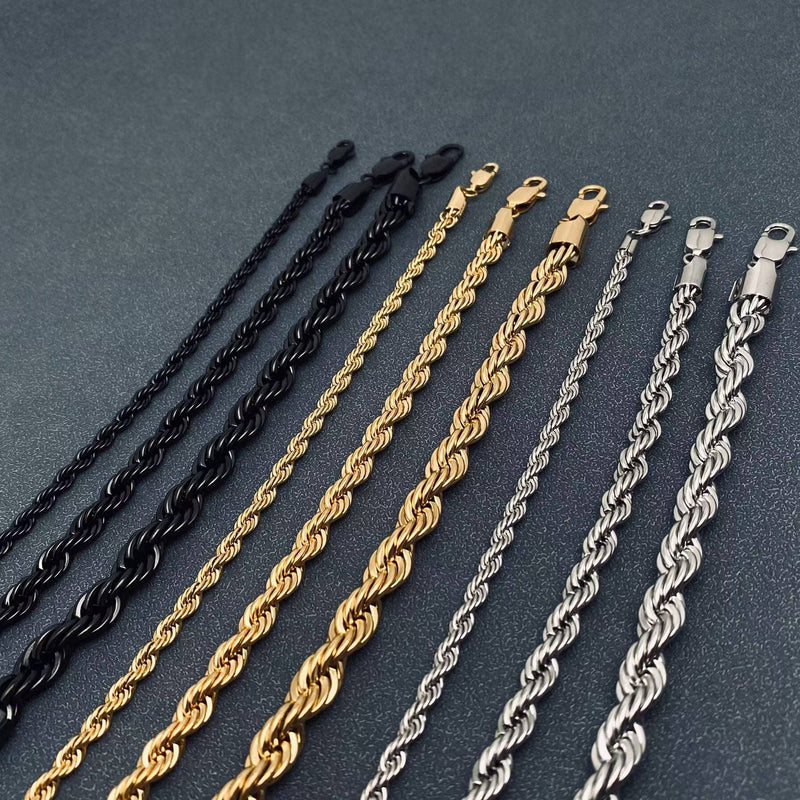 18K Gold-plated Twisted Rope Chain Bracelet