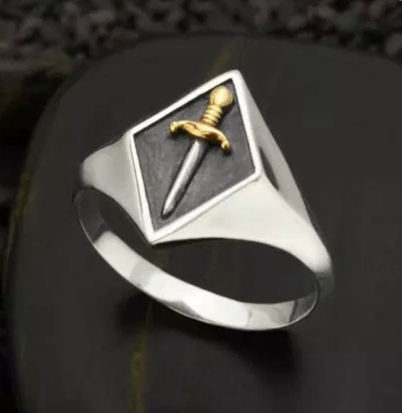 Sterling Silver Sword Signet Ring