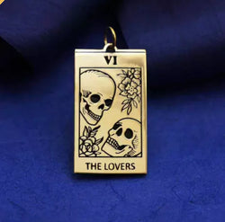 Bronze Lovers Tarot Card Charm
